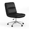 Flash Furniture Chloe Mid-Back Black Padded LeatherSoft Armless Chair w/Wheels, Swivel Function, and Chrome Frame CH-232174-1-BK-GG - alternate 1